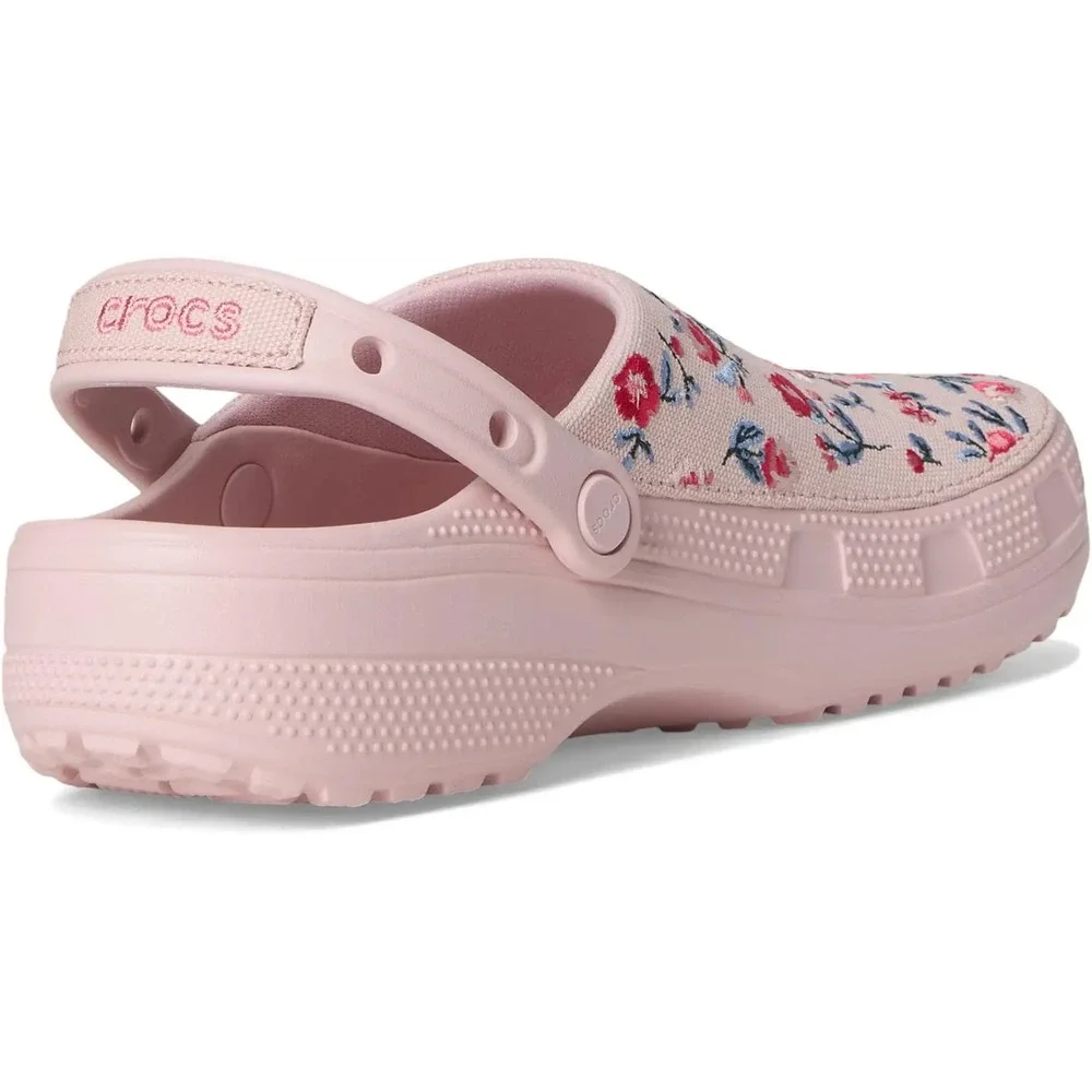 Crocs Classic Crafted Crafted Canvas Floral Cotton Candy Clog Women's Size 5